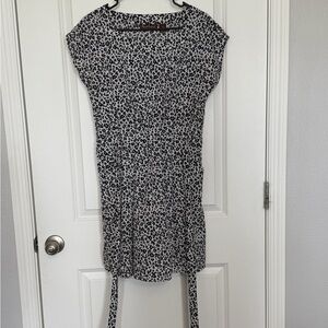Speed Control Black and White Patterned Mini Dress